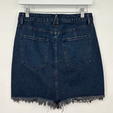 women Good American Denim Mini Ink Blue Skirt 2/26