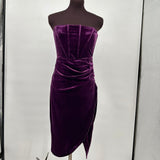 women Lulu's Strapless Boned Velvet Purple Dress S
