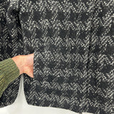 women J. Crew Zip Up Houndstooth Wool Tweed Black Jacket 0