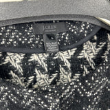 women J. Crew Zip Up Houndstooth Wool Tweed Black Jacket 0