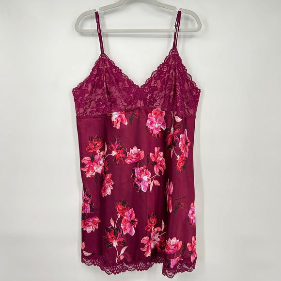 women Thalia Sodi Floral Slip Dress Wine Intimates/Sleepwear XXL