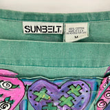 women Sunbelt Vintage Handpainted Signed Jumper Pine Green Dress M