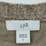 women J. Jill Pointelle Square-Neck Tank Oatmeal Knit Top L