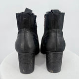 women Blondo Waterproof Leather Heeled Boots Black Shoes 9