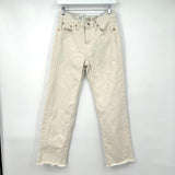 women Levi's Low Pro Straight Cream Jeans 25