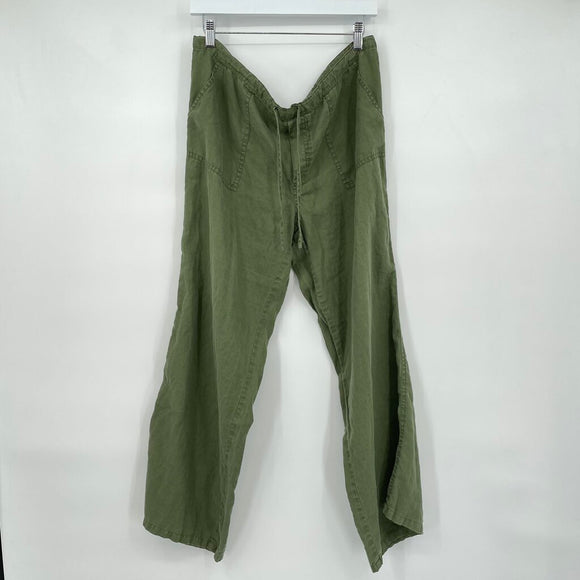 women London Jean Linen Trousers Olive Green Pants L