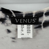 women Venus Tye Dye Long Sleeved White Black Dress L