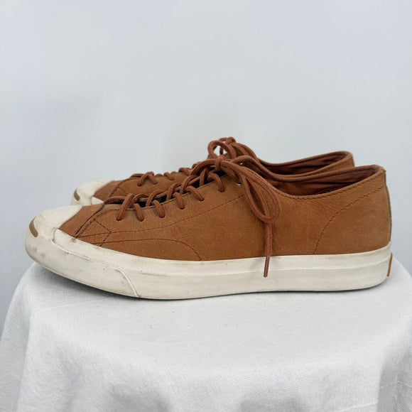 unisex Converse x Jack Purcell Leather Low Sneakers Chestnut Brown Cream Shoes M9/W10.5