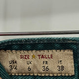 women Express No. 4 Vintage High Waisted Straight Leg Spruce Green Jeans 25/0