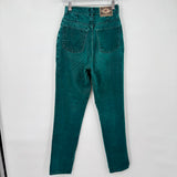 women Express No. 4 Vintage High Waisted Straight Leg Spruce Green Jeans 25/0