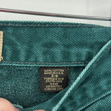 women Express No. 4 Vintage High Waisted Straight Leg Spruce Green Jeans 25/0