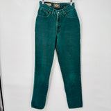 women Express No. 4 Vintage High Waisted Straight Leg Spruce Green Jeans 25/0