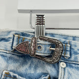 women Blank NYC The Bleeker Western Buckle Blue Jeans 30/10