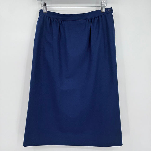 women Pendleton Vintage Wool Pencil Blue Skirt 6
