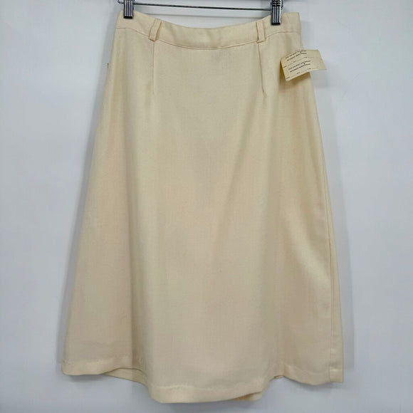 women Connie's Choice NWT Vintage Wool Blend Pencil Cream Skirt 8