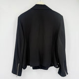 women Calvin Klein Asymmetrical Zip Blazer Black Silver Jacket 20/2X