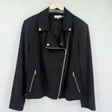 women Calvin Klein Asymmetrical Zip Blazer Black Silver Jacket 20/2X