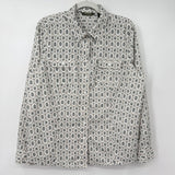 women Eddie Bauer Printed Button Front White Green Woven Top XL