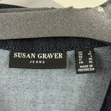 women Susan Graver Long Denim Blue Jacket L