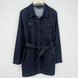 women Susan Graver Long Denim Blue Jacket L