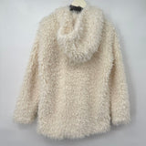 women Madden Girl Faux Sherpa Full Zip Cream Jacket L