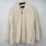 women Madden Girl Faux Sherpa Full Zip Cream Jacket L