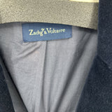 women Zadig & Voltaire Velvet Lapel Collar Blazer Navy Blue Jacket L