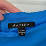 women Marina Shaped Sleeveless Bright Blue Dress 14