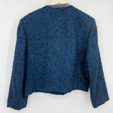women Pendleton Vintage Cropped Wool Tweed Blue Jacket 14