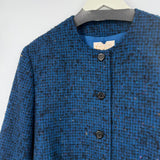 women Pendleton Vintage Cropped Wool Tweed Blue Jacket 14
