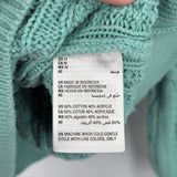 women Charter Club Cable Knit Aqua Sweater M