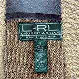 women Lauren Active Vintage 90s Zip Metallic Cardigan Gold & Brown Sweater XL