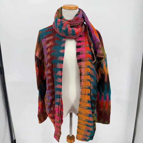 women Dupatta NWT Zipper Head Pattern MSRP $130 Multi Jacket M/L