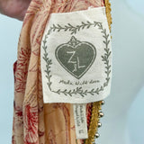 women Z&L NWT Boho Print Maxi Peach & Red Dress M