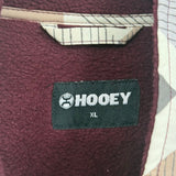 women Hooey Fleece & Printed Nylon Burgundy Jacket XL