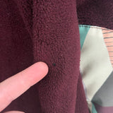women Hooey Fleece & Printed Nylon Burgundy Jacket XL