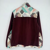 women Hooey Fleece & Printed Nylon Burgundy Jacket XL