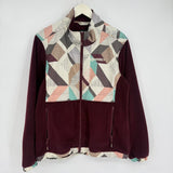 women Hooey Fleece & Printed Nylon Burgundy Jacket XL