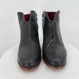 women Free Bird Snake Print Leather Ankle Boot Black Shoes 7