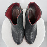 women Free Bird Snake Print Leather Ankle Boot Black Shoes 7