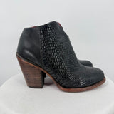 women Free Bird Snake Print Leather Ankle Boot Black Shoes 7