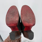 women Free Bird Snake Print Leather Ankle Boot Black Shoes 7