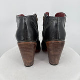 women Free Bird Snake Print Leather Ankle Boot Black Shoes 7