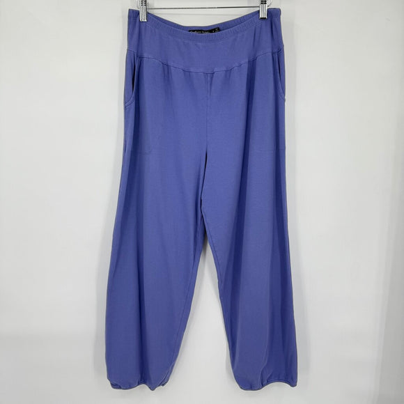 women Gudrun Sjoden Cotton Stretch Trousers Bluish Purple Pants M