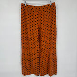 women Porridge Polka Dot Wide Leg Burnt Orange Black Pants L