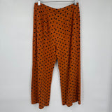 women Porridge Polka Dot Wide Leg Burnt Orange Black Pants L