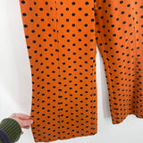 women Porridge Polka Dot Wide Leg Burnt Orange Black Pants L