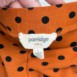 women Porridge Polka Dot Wide Leg Burnt Orange Black Pants L