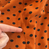 women Porridge Polka Dot Wide Leg Burnt Orange Black Pants L