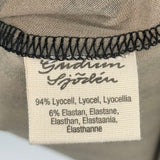 women Gudrun Sjoden Striped Lyocell Half Sleeve Tan Black Dress M